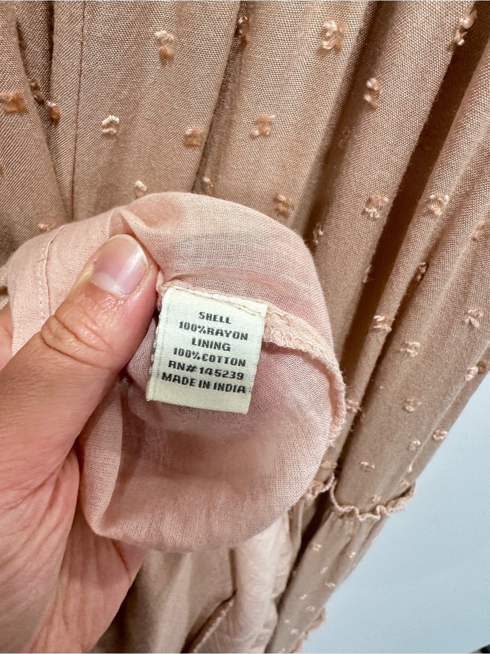 Sim & Sam Dusty Pink Swiss Dot Smocked Tiered Maxi Dress Size S⁠ - Picture 7 of 9